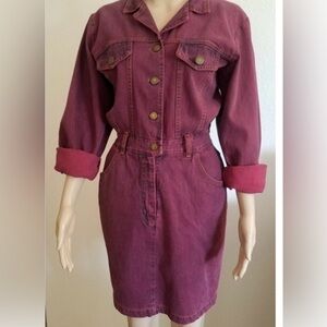 90s Vintage TICKETS Colored Denim Dress. NWOT